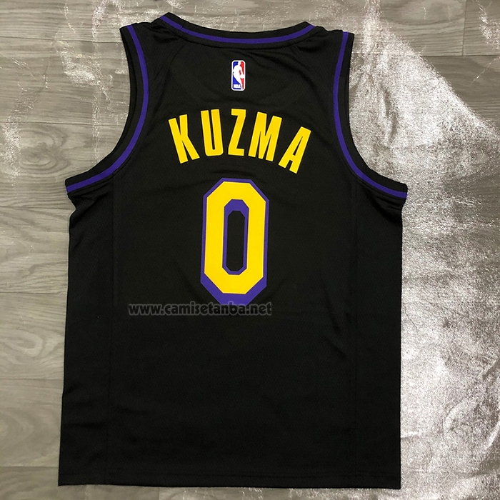 Camiseta Los Angeles Lakers Kyle Kuzma #0 Ciudad 2019-20 Negro